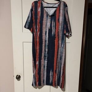 BUNDLE AND SAVE!
Striped V-Neck Dress with Buttons